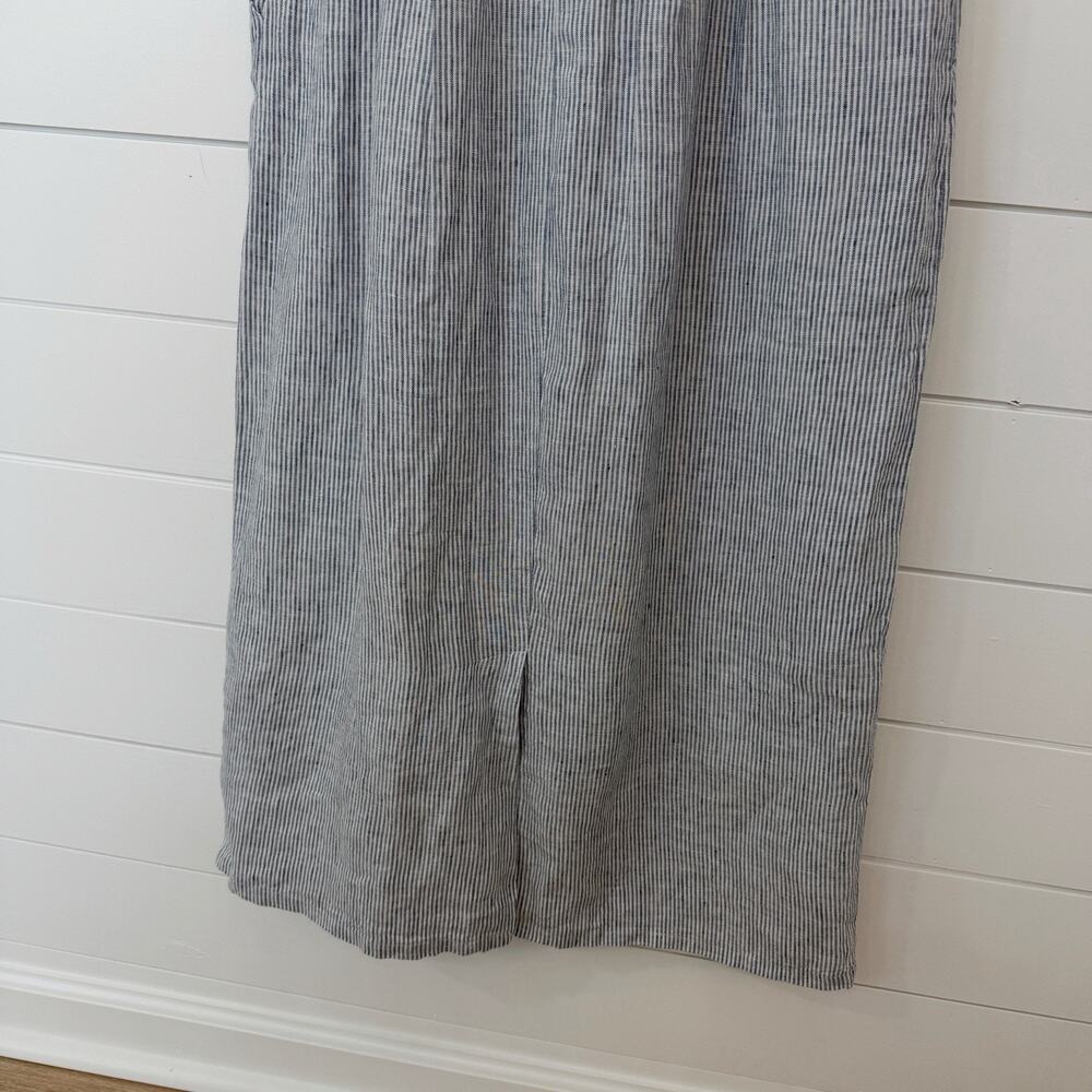 Women’s Quince 100% European Linen Scoop Neck MIDI Dress Large L - Picture 9 of 11
